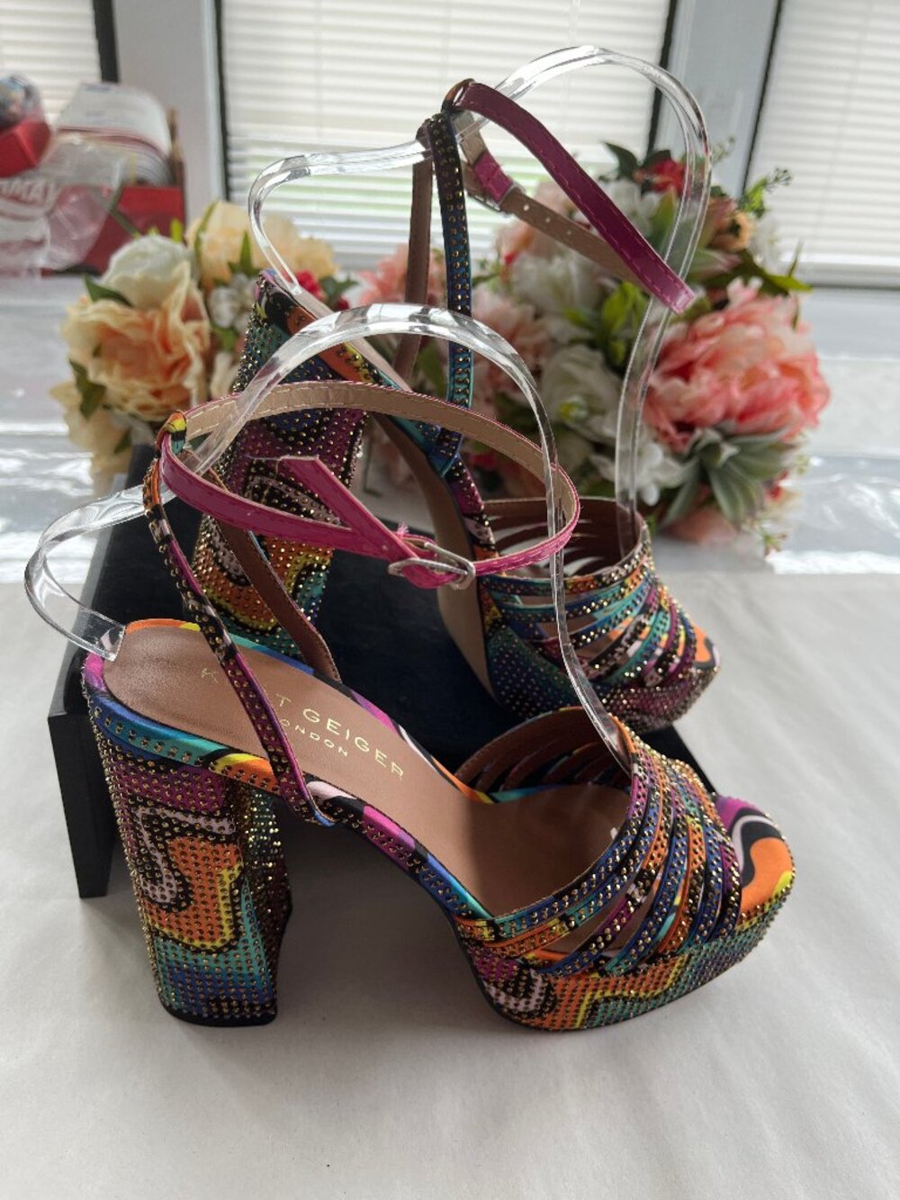 Kurt Geiger Multicolor Beaded Platform Heels